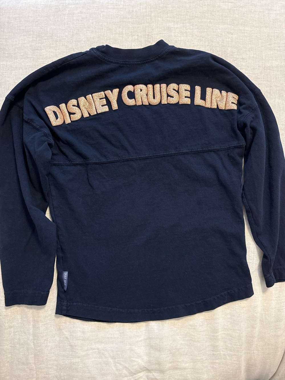 Disney Cruise Line Spirit Jersey Youth S 6-7 Navy Blue Rose Gold Glitter⁠